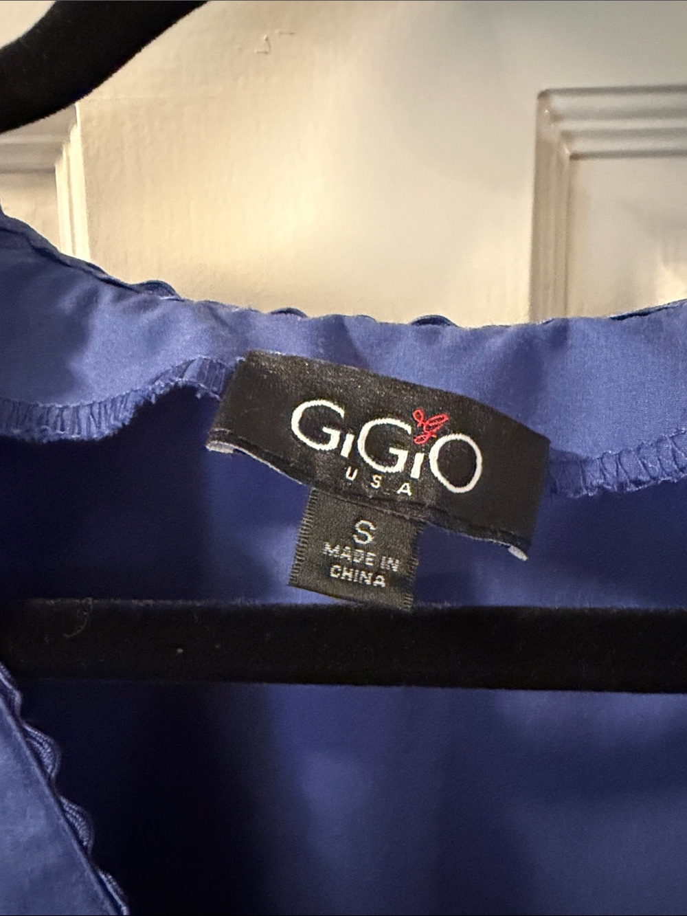 Blue V-Neck Puff Sleeve Mini Dress - Picture 2 of 3